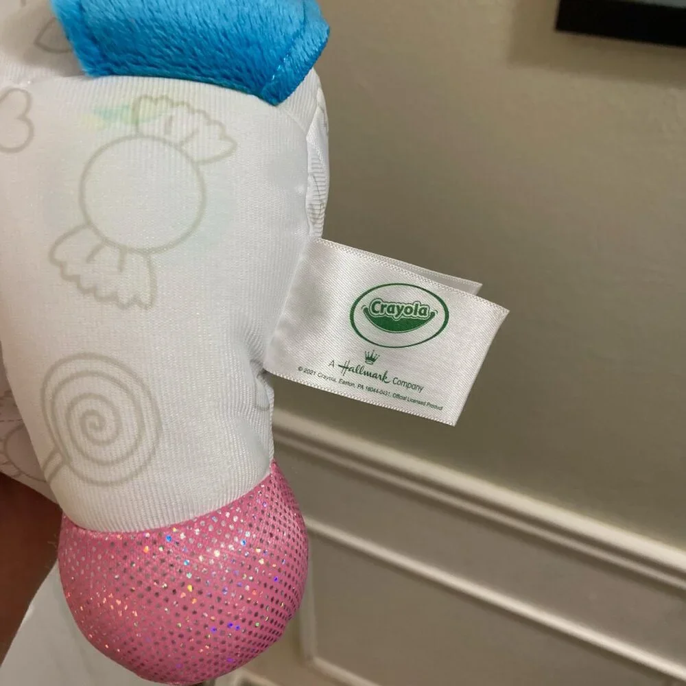 Crayola Hallmark Deluxe 12" Color 'N Plush Unicorn - Draw, Doodle,Wash and Reuse - Picture 5 of 7